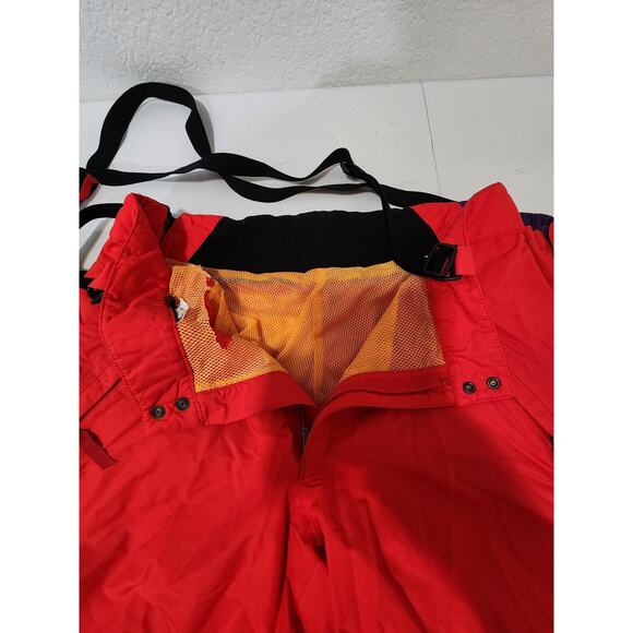 Vtg Patagonia Snow Pants Mens 36X33* Red Full Side Zip Ski Insulated Suspenders - Picture 15 of 16